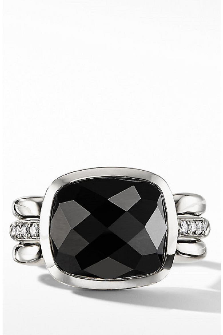 Wellesley Link Statement Ring with Diamonds, Alternate, color, BLACK ONYX