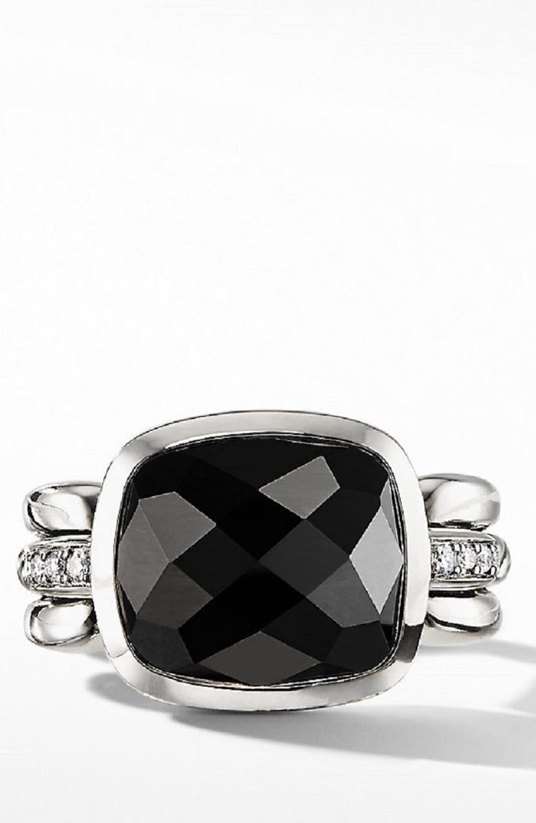 David Yurman Wellesley Link Statement Ring with Diamonds, Alternate, color,