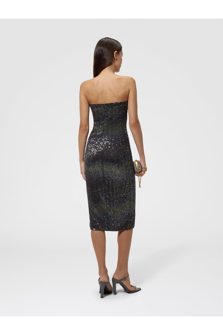 Dégradé Bustier Long Dress With Sequins, Alternate, color, Multicoloured