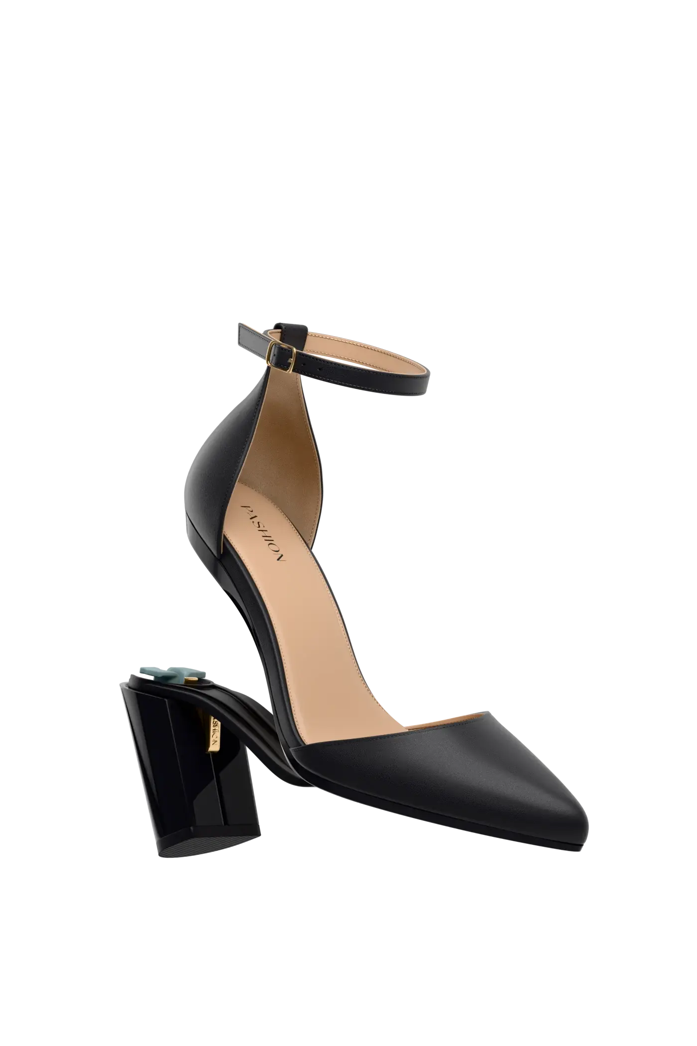 Pashion Footwear The D'Orsay 4" Block Convertible Heel, Alternate, color, Coal Leather