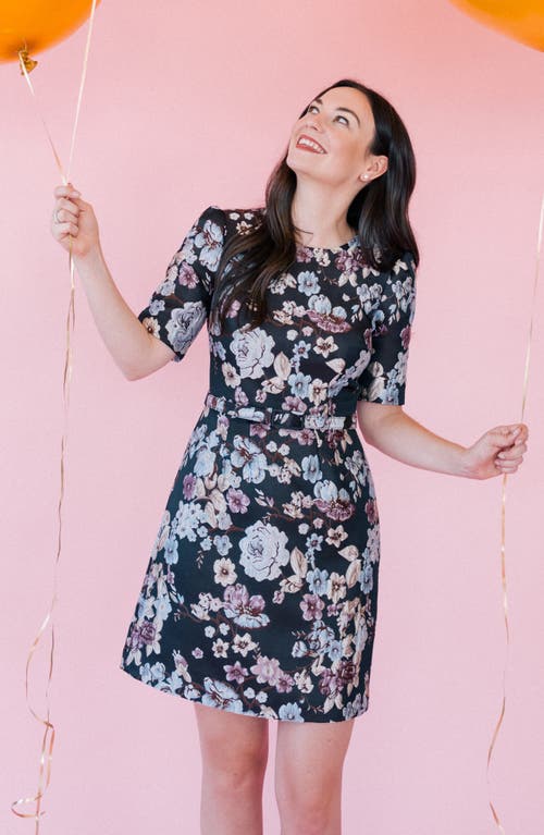 Gal Meets Glam Collection Presley Tapestry Jacquard Dress In Multi