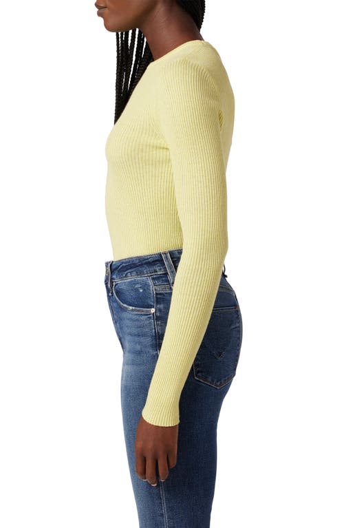Hudson Jeans Back Keyhole Cutout Organic Cotton Blend Rib Sweater In Yellow