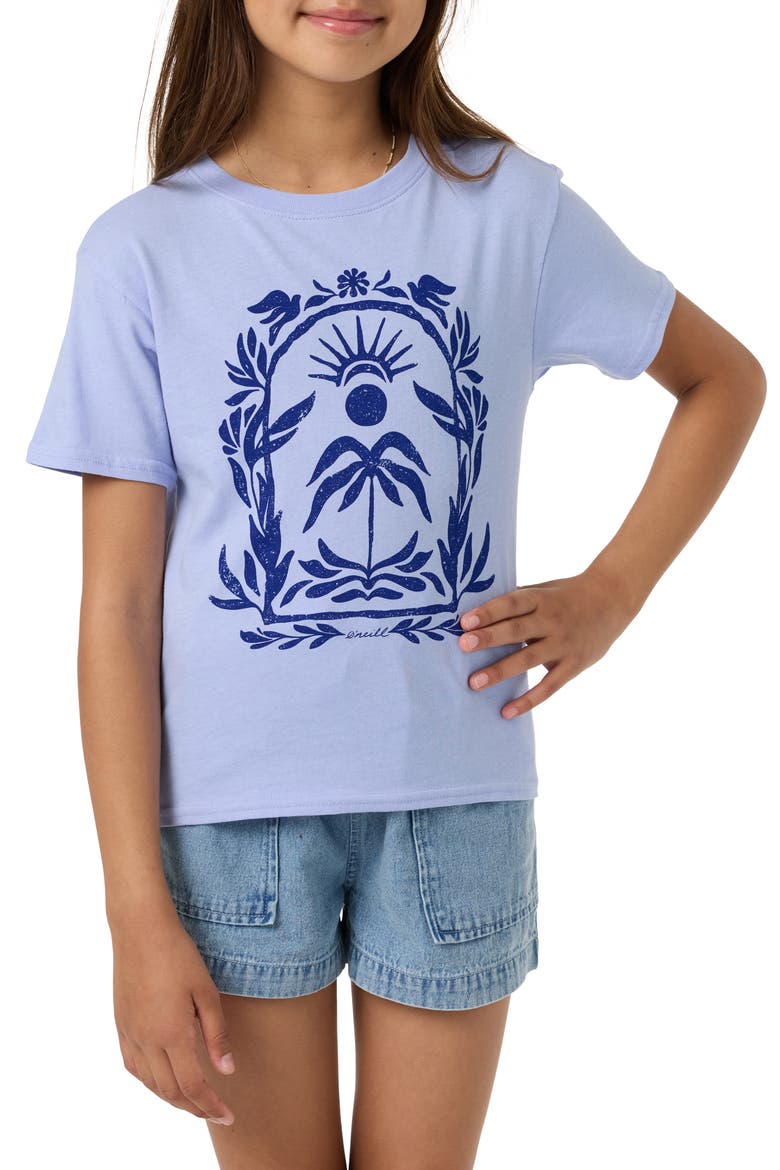 Kids' Framed Flora Angie Cotton Graphic T-Shirt, Main, color, BLUE JELLY