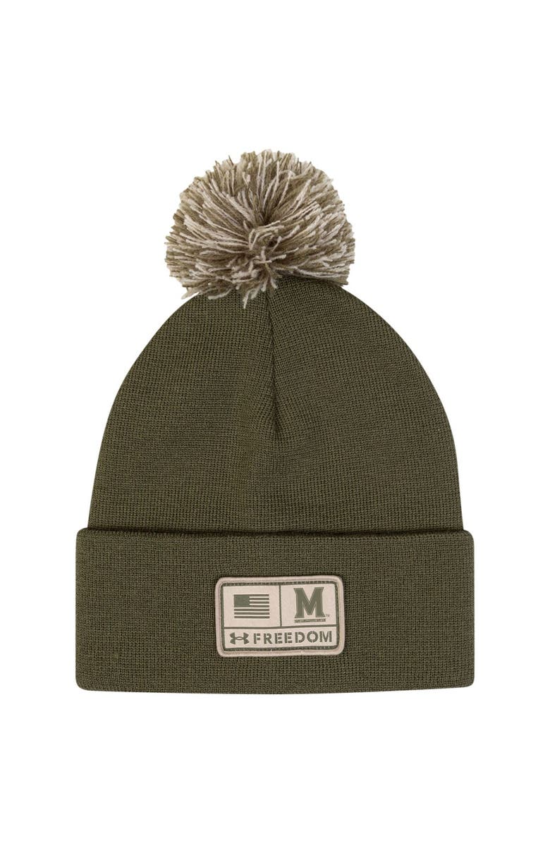 Under Armour Men's Under Armour  Green Maryland Terrapins Freedom Collection Cuffed Knit Hat with Pom, Main, color, Green