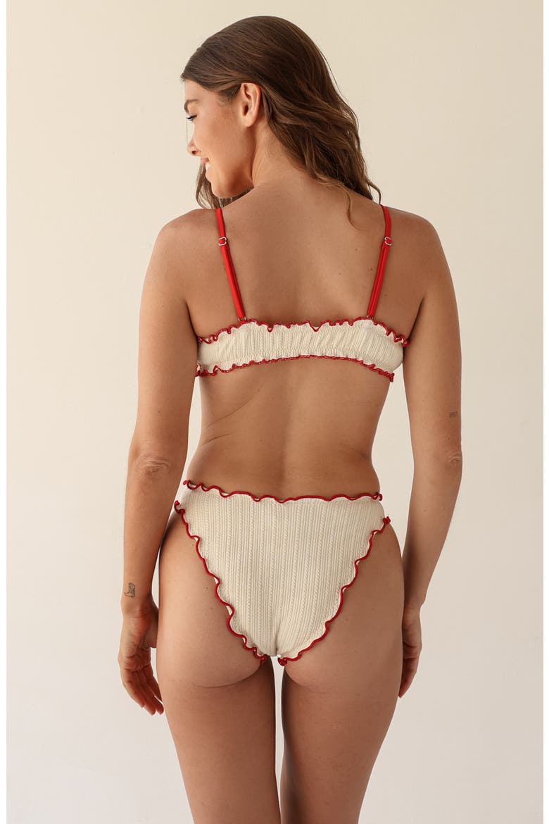 Bonita Ruffled Bikini Top, Alternate, color, Gardenia Pointelle