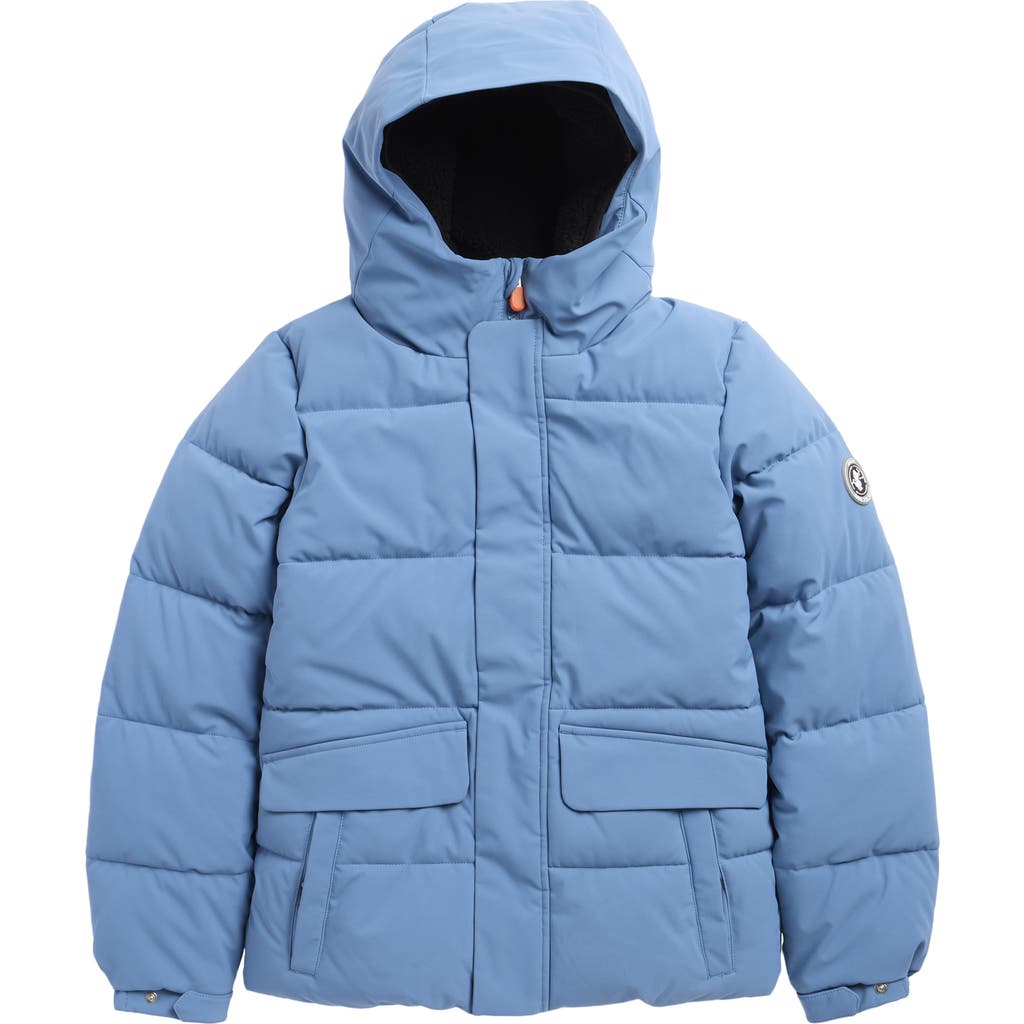 Save The Duck Kids' Wind & Water Resistant Fleece Lined Puffer Jacket In Blue
