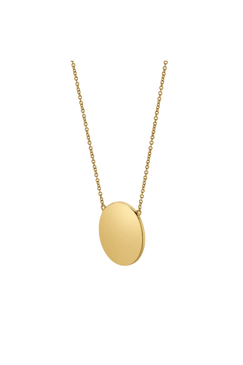 Soleil Palm Diamond Studded Round Disc Pendant Necklace in 14K Gold, Alternate, color, 14K Yellow Gold