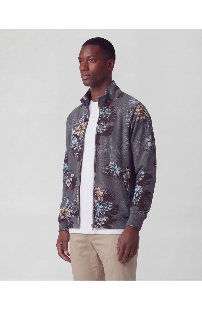 Lords of Harlech Exotic Floral Mens Printed Zip Jacket, Alternate, color, Exotic Floral Black