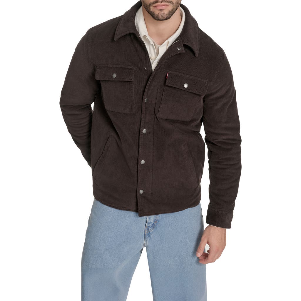 Levi's Corduroy Insulated Zip-up Jacket In Brown
