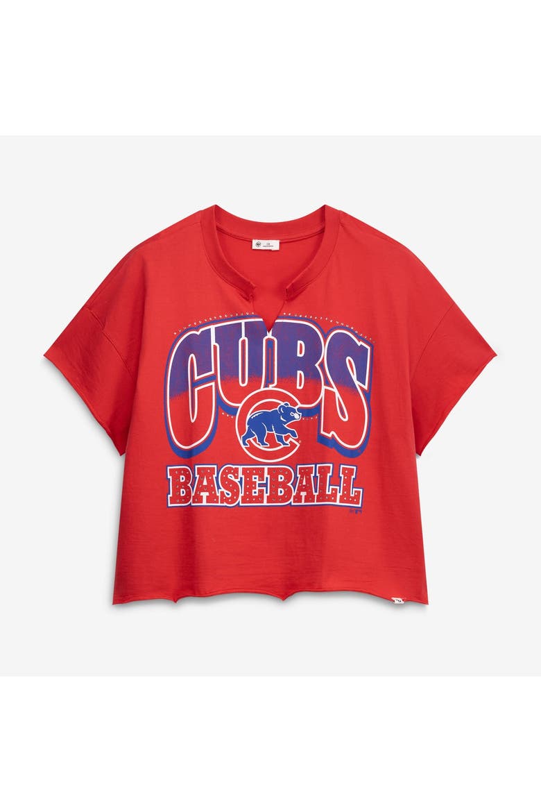 Women's '47  Red Chicago Cubs Plus Size Win Big Oversized Notch-Neck T-Shirt, Main, color, Red