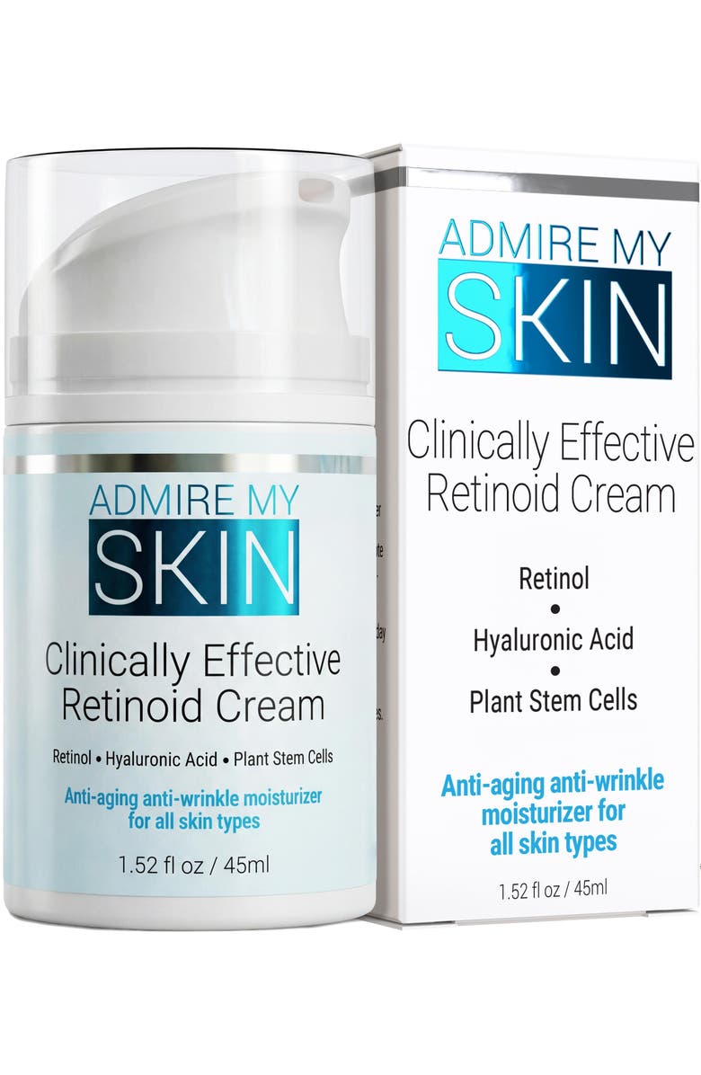 Admire My Skin Clinical Effective Retinoid Cream for Anti Aging Anti Wrinkle Skincare, Main, color, Clear