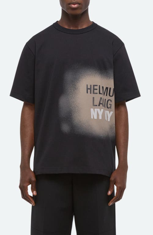 Helmut Lang Spray Paint Logo Short Sleeve T-shirt In Black