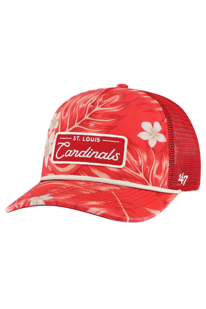 Men's '47 Red St. Louis Cardinals Tropicalia Trucker Hitch Adjustable Hat, Main, color, Red