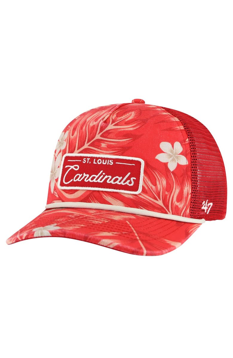 '47 Men's '47 Red St. Louis Cardinals Tropicalia Trucker Hitch Adjustable Hat, Main, color, Red
