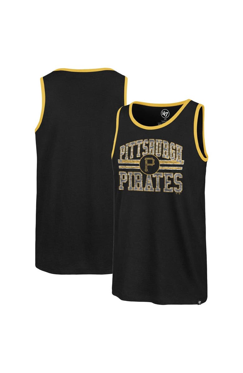 '47 Men's '47 Black Pittsburgh Pirates Winger Franklin Tank Top, Main, color, 