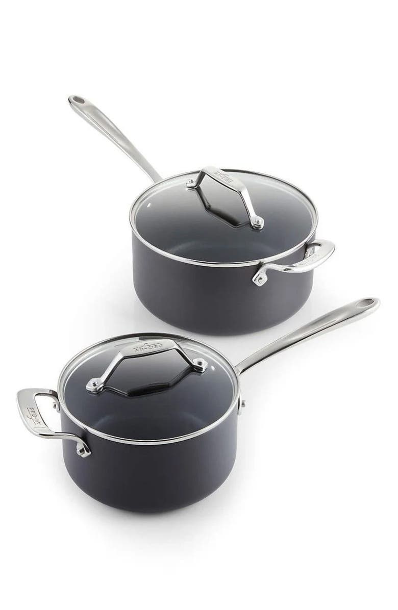 All-Clad Hard Anodized Aluminum 2.5-Quart & 4-Quart Nonstick Saucepan Set, Main, color,