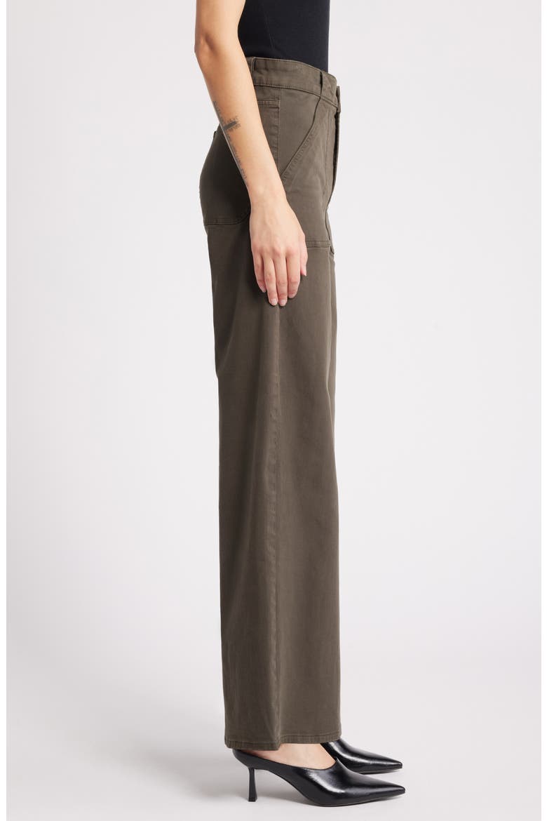 Modern Patch Pocket Wide Leg Pants, Alternate, color, RICH MILITARY