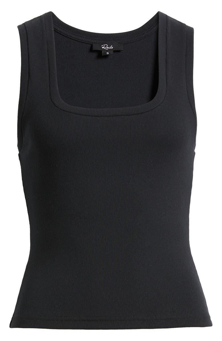 Rails Bobbie Rib Square Neck Tank, Alternate, color, Black