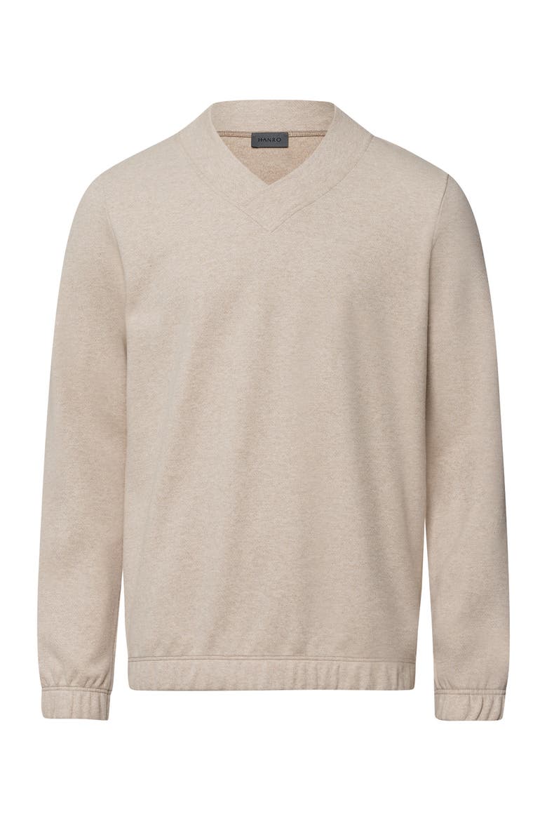 Cozy Living Organic Cotton Soft Jersey Pullover, Main, color, Camel Melange