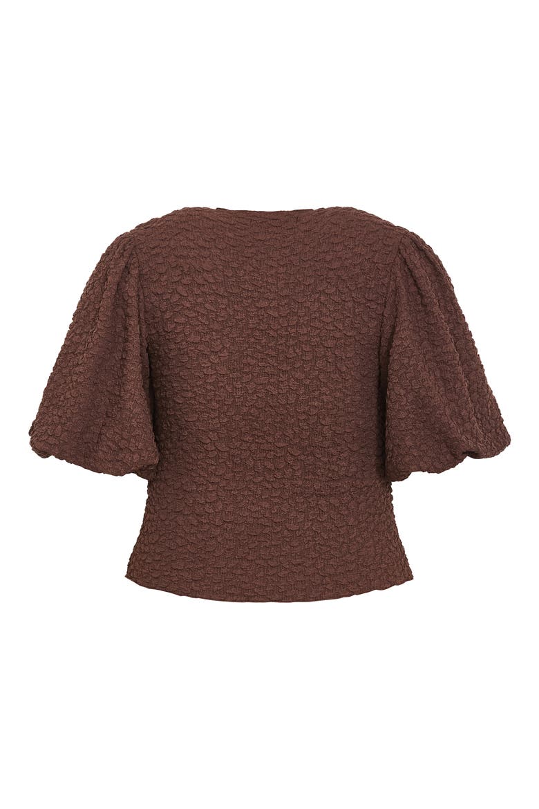 Chrissie Texture Puff Sleeve Top, Alternate, color, CHOCOLATE