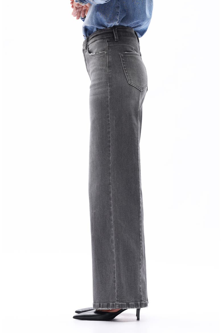Seamed High Waist Wide Leg Jeans, Alternate, color, GRAY