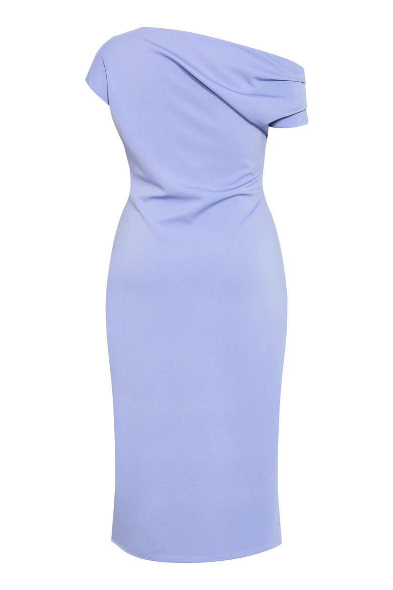Sassy One-Shoulder Midi Dress, Alternate, color, DUSTY BLUE