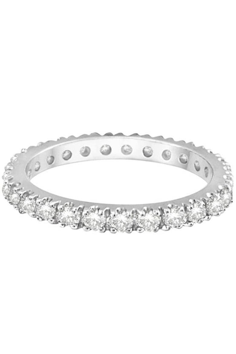 Natural Diamond Eternity Stackable Ring Band 14K, Alternate, color, Snow