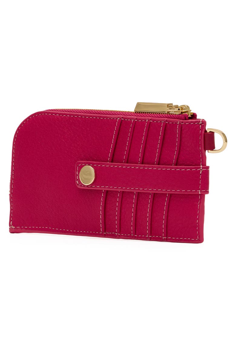 210 East Leather Card Case, Alternate, color, CALYPSO PEBBLE/ GOLD