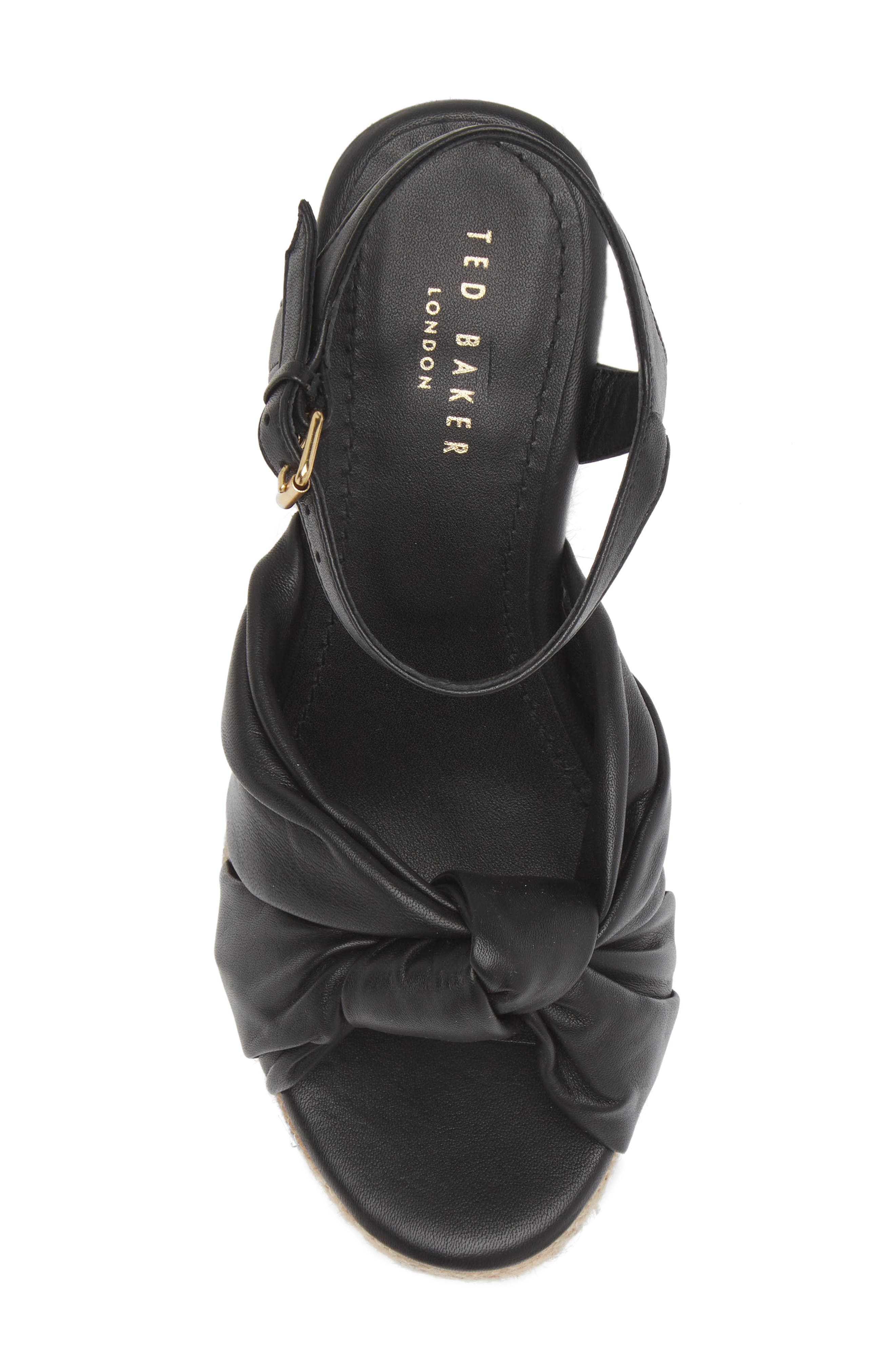 Ted Baker London Taymin Knotted Espadrille Wedge Sandal, Alternate, color, Black