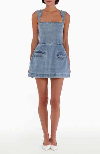 Amanda Uprichard Bethany Denim Skort Romper