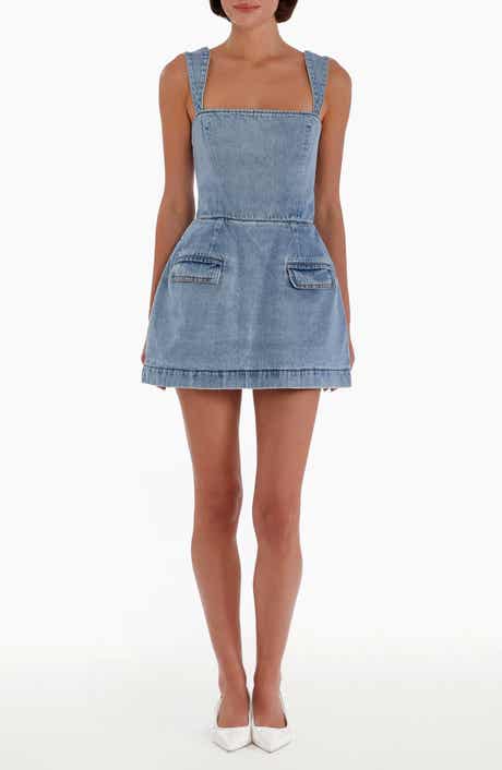 Amanda Uprichard Bethany Denim Skort Romper