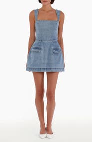 Amanda Uprichard Bethany Denim Skort Romper
