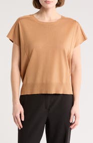 Adrianna Papell Exposed Seam Extended Sleeve Sweater