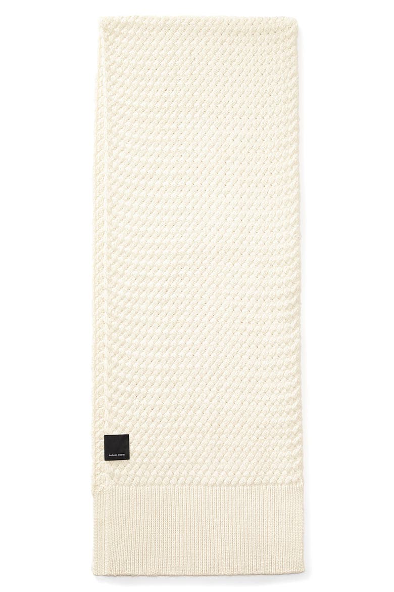 Basket Weave Merino Wool Scarf, Main, color, IVORY