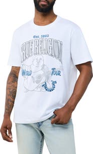 True Religion Groovy Buddha Embroidered Cotton Graphic T-Shirt