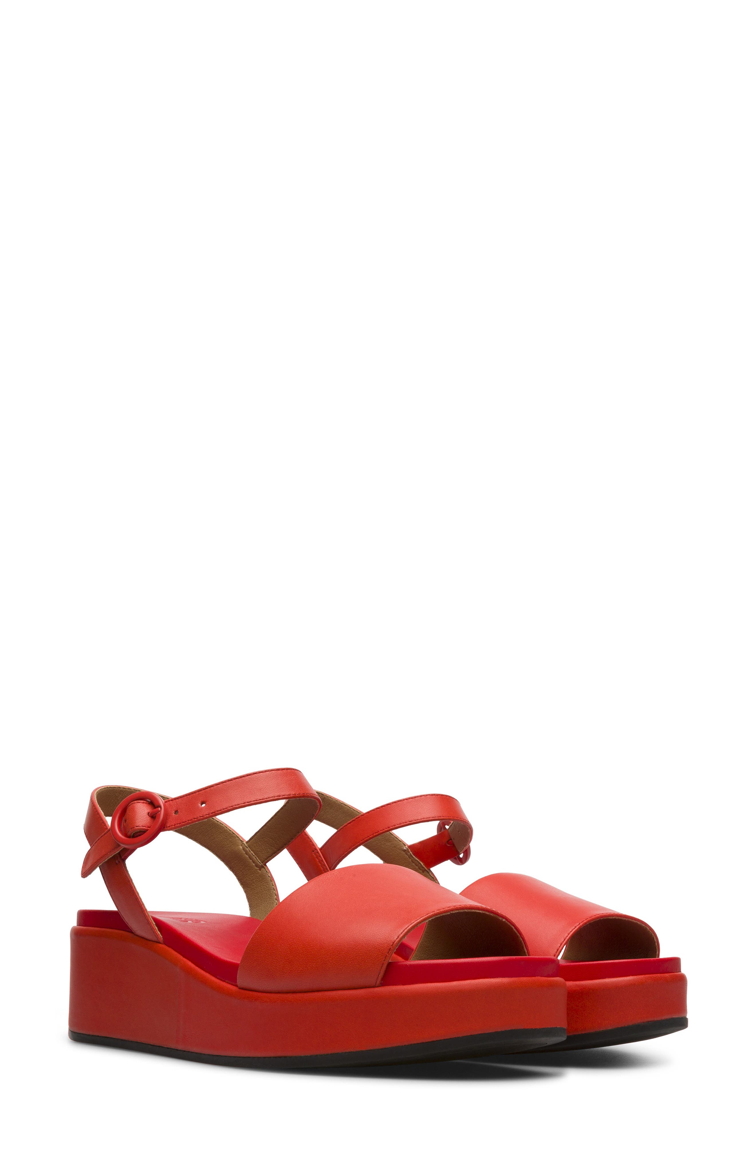 Camper Misia Platform Wedge Sandal, Main, color, Red