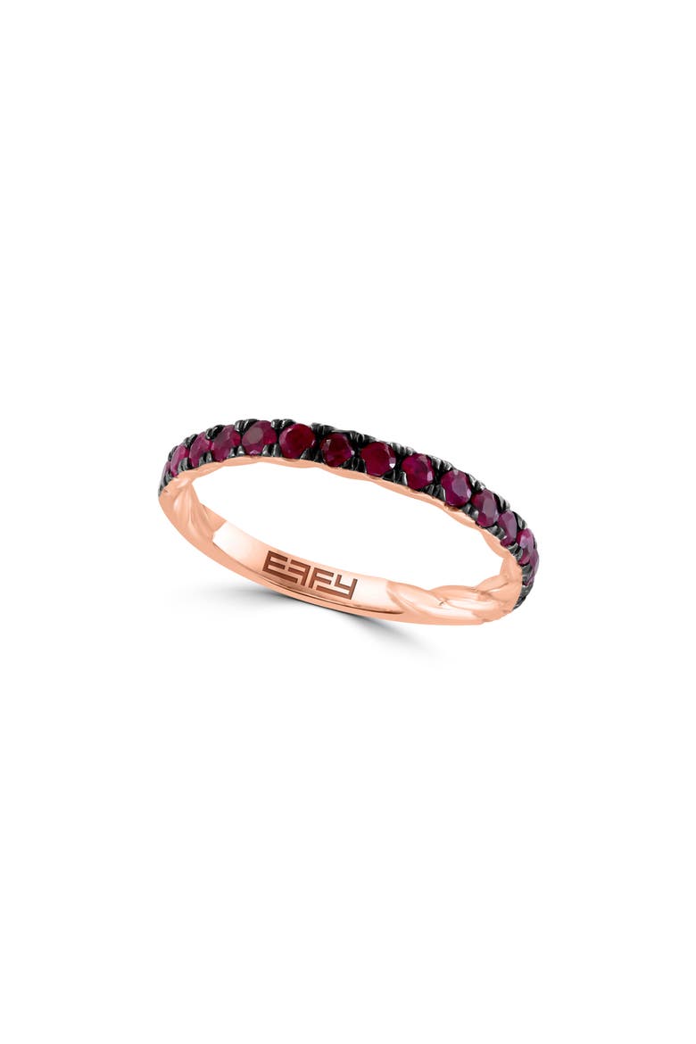 Natural Stone Ring, Main, color, RUBY / ROSE GOLD