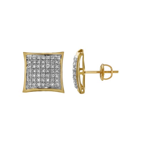 Luvmyjewelry Arrepio 10k Yellow Gold Diamond Unisex Earrings In 10k Yellow Gold