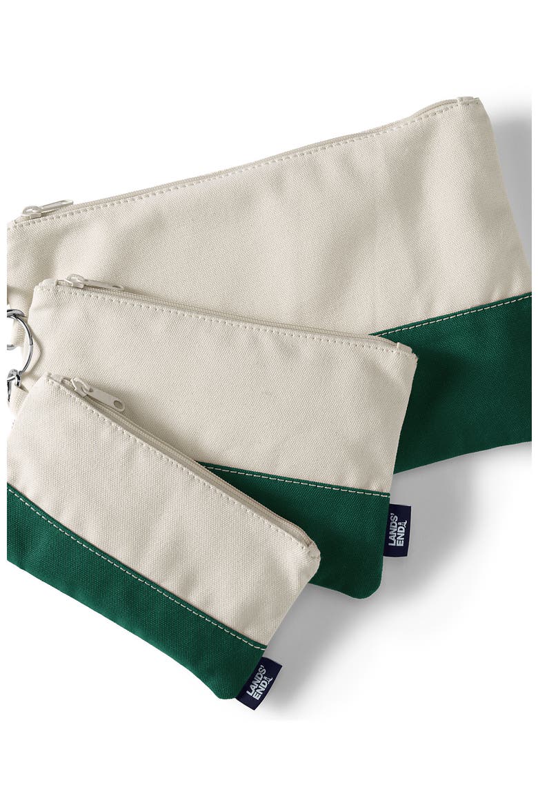 Zip Canvas Pouch 3 Pack, Main, color, Natural/Bright Spruce
