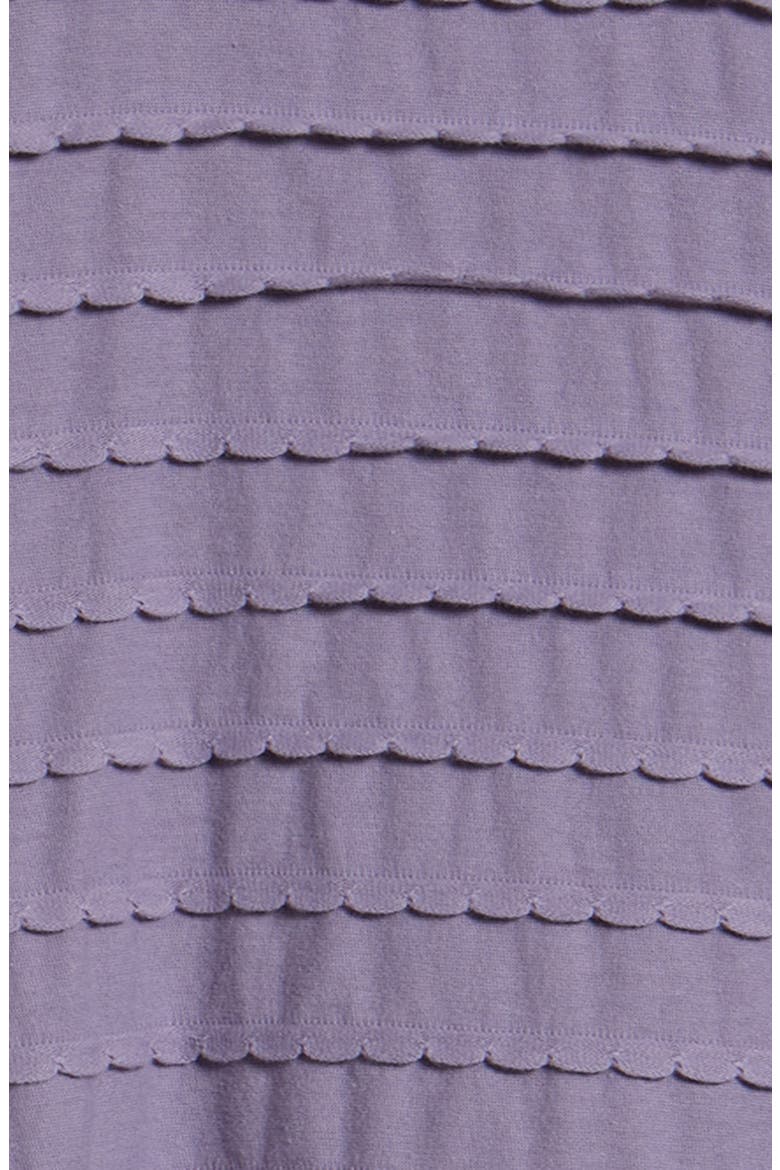 Kids' Texture Frill Long Sleeve Organic Cotton T-Shirt, Alternate, color, PURPLE