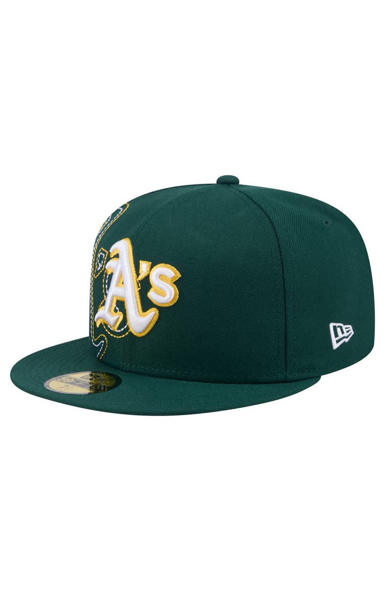 New Era Men's New Era Green Athletics Yarn Stitch 59FIFTY Fitted Hat, Alternate, color, 