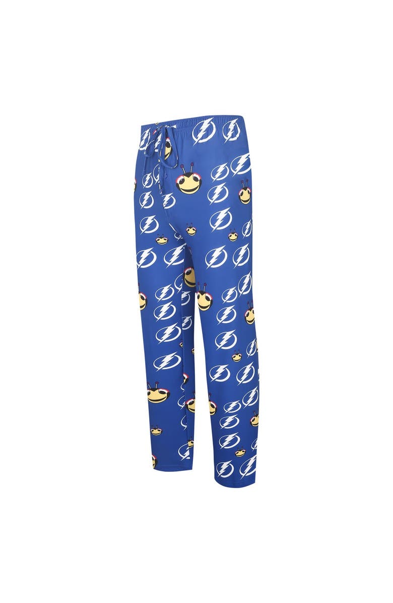 CONCEPTS SPORT Men's Concepts Sport Blue Tampa Bay Lightning Gauge Allover Print Knit Sleep Pants, Alternate, color,