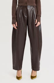 Sam Edelman Faux Leather Barrel Leg Trousers