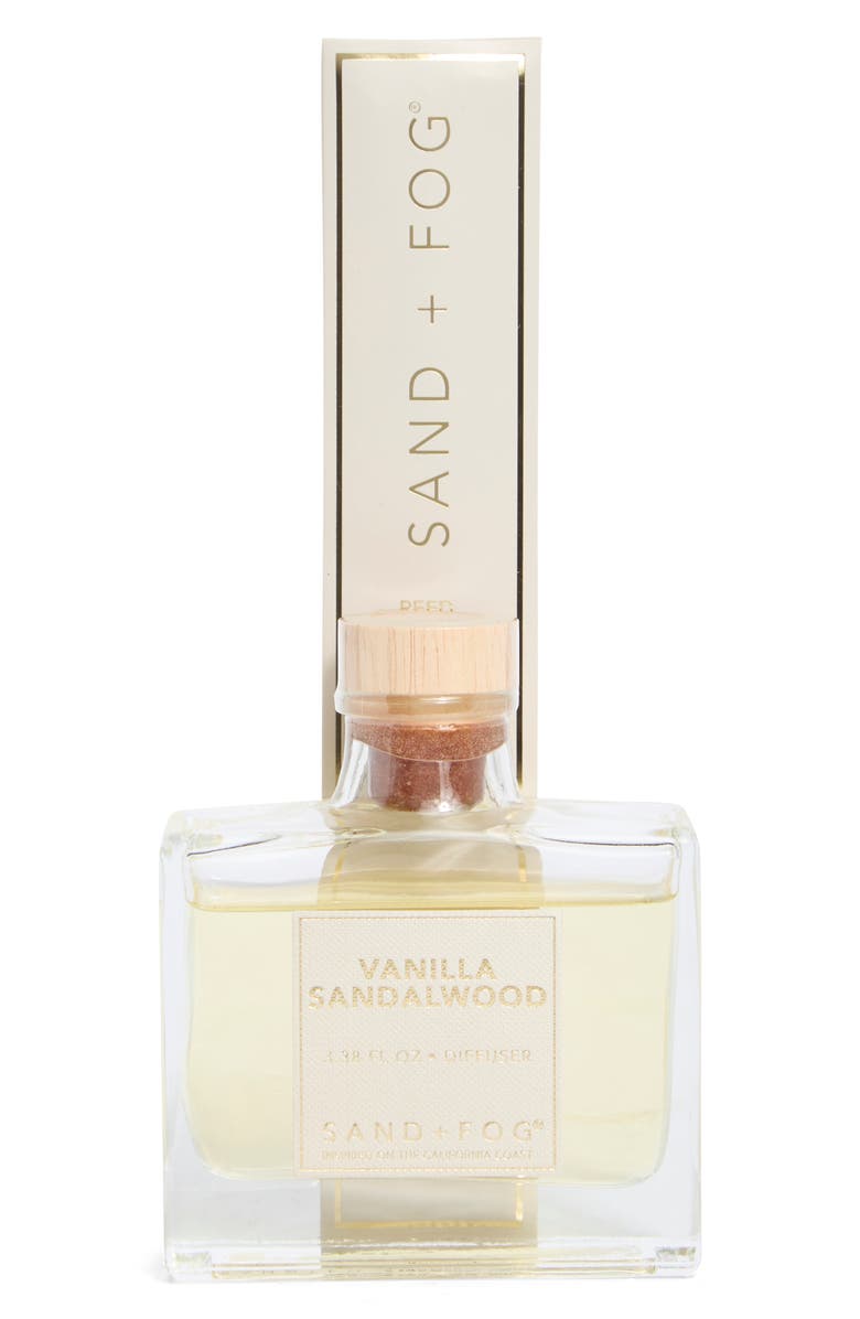 SAND AND FOG Vanilla Sandalwood Reed Diffuser, Main, color, Sand