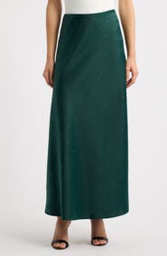 Anne Klein Embellished Bias Cut Maxi Skirt