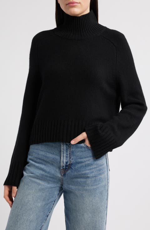 Brooke Crop Cashmere Turtleneck Sweater