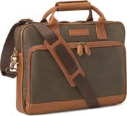 Johnston & Murphy Rhodes Antique Cotton & Leather Briefcase