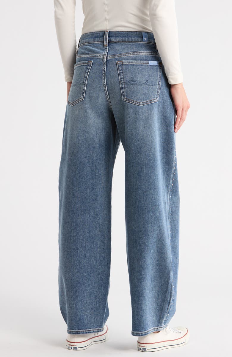 7 For All Mankind Bonnie Curvilinear Raw Hem Barrel Leg Jeans, Alternate, color, Lorton