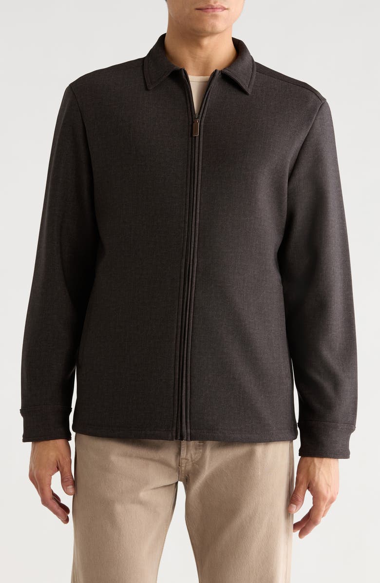 NICOBY Zip Shirt Jacket, Main, color, Brown