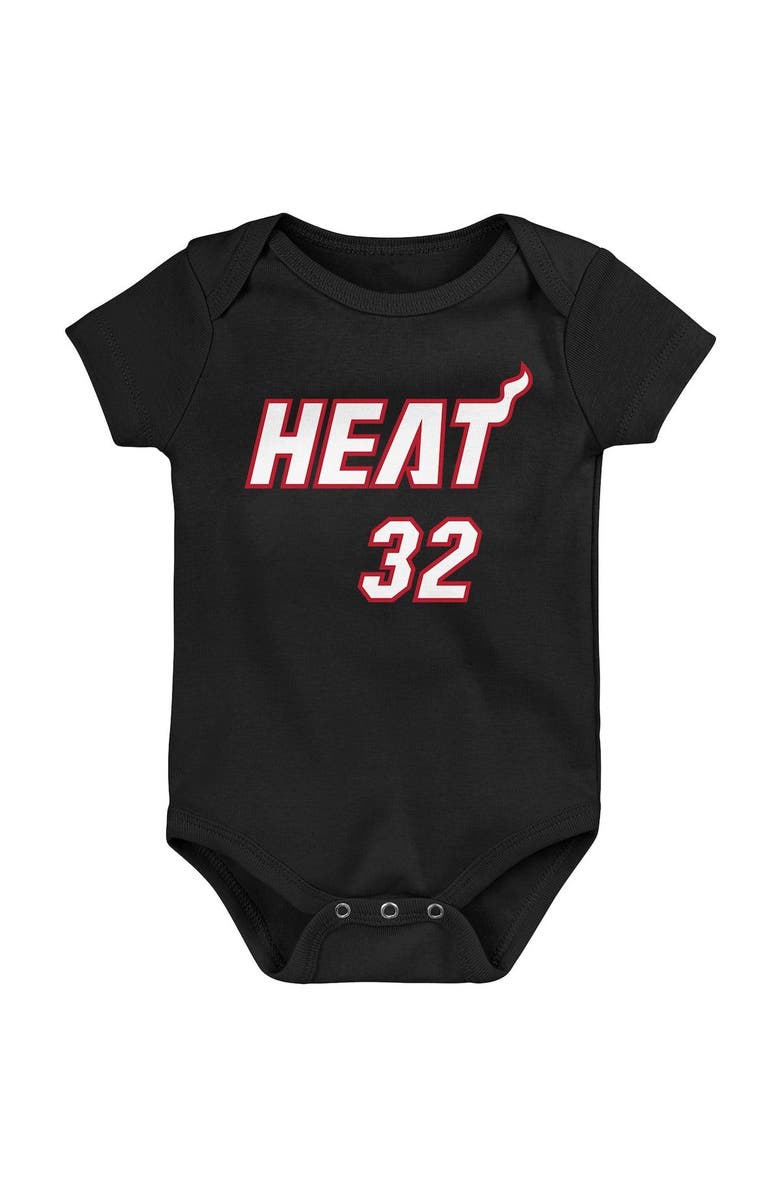 Mitchell & Ness Infant Mitchell & Ness Shaquille O'Neal Black Miami Heat Hardwood Classics Name & Number Bodysuit, Alternate, color,